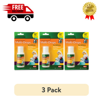 ( 3 PACK ) Multi-Drops for All Birds 1 Oz, High-Potency Vitamin Supplement