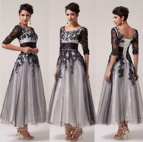 Damenmode Vintage Elegant Abendkleid Hochzeitskleid ...