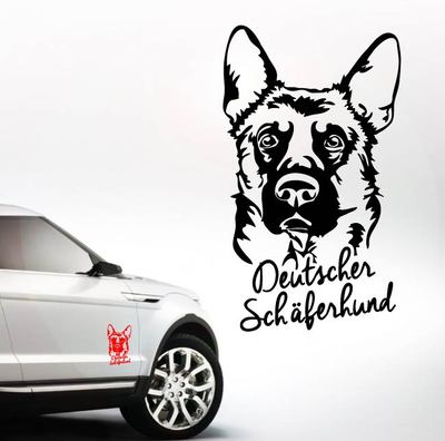 AWILPORT Auto Aufkleber DEUTSCHER SCHÄFERHUND Portrait Hund WILSIGNS Siviwonder
