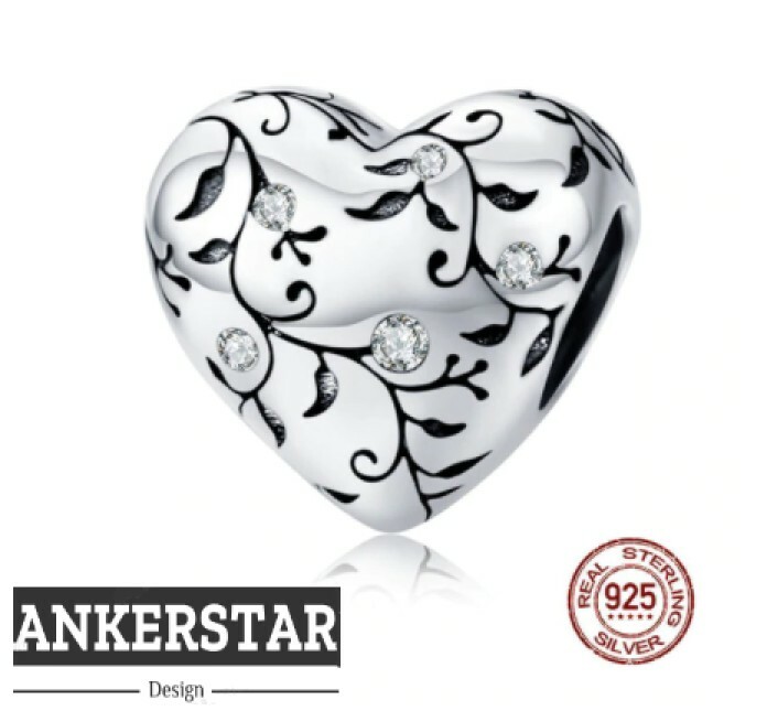 Charm Anhänger Herz Liebe Love Family 925 Silber für Pandora