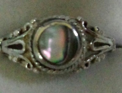 925 silver, Vintage Abalone ring