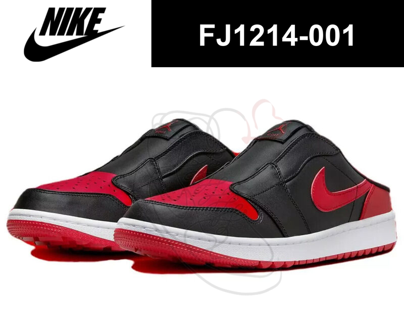 Nike Air Jordan 1 Mule Golf Bred Varsity Red Black White FJ1214 