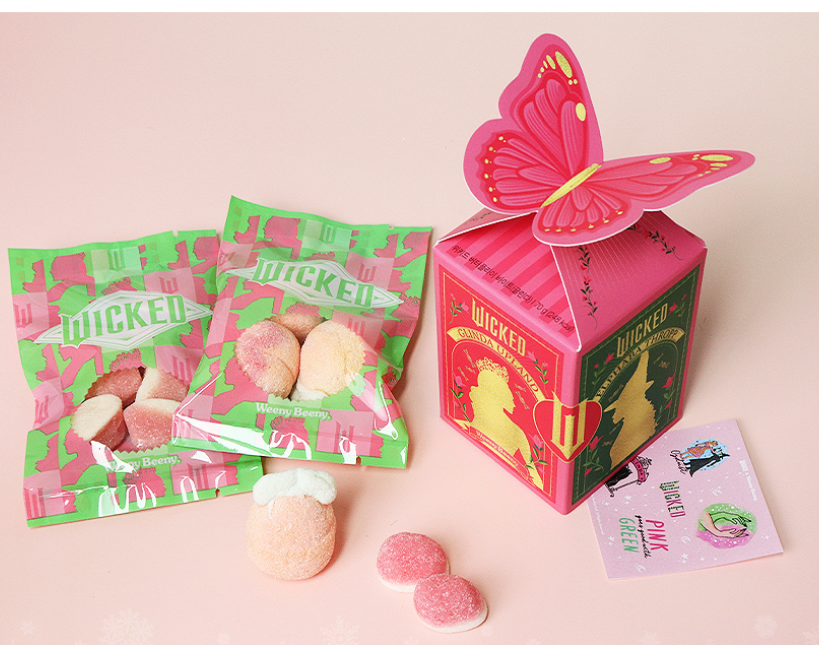 WICKED Movie x Weeny Beeny  Butterfly Jelly Box+ 2 Stickers  Apple & Strwbr Flvr