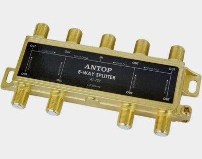 Antenna Splitter, 8 Way Coaxial Splitter 2GHz- 5-2050MHz Low Insertion Loss RF S