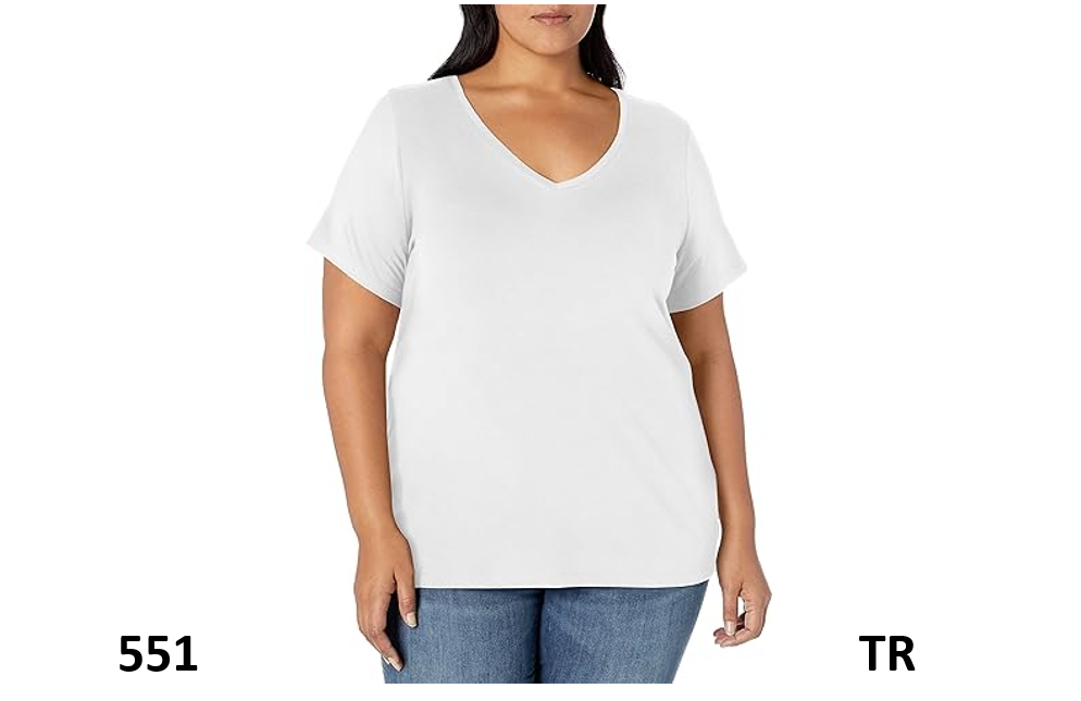 Essentials Women Short-Sleeve V-Neck T-Shirt (Available in Plus Size), White 2XL