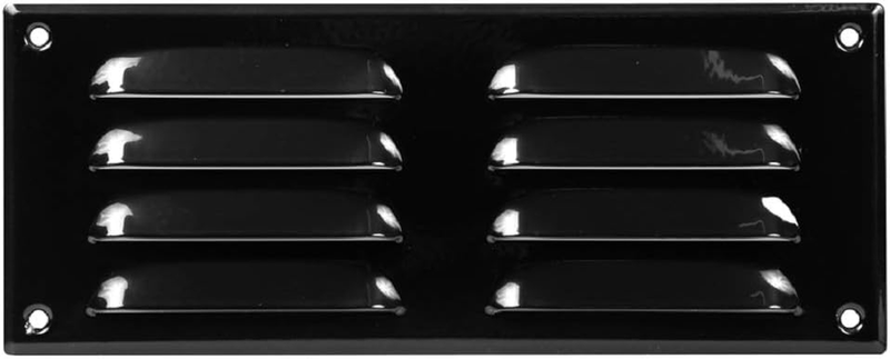 Black Metal Air Vent Grille Cover with Insect Mesh 260x105mm / 10x4" inch - Vent