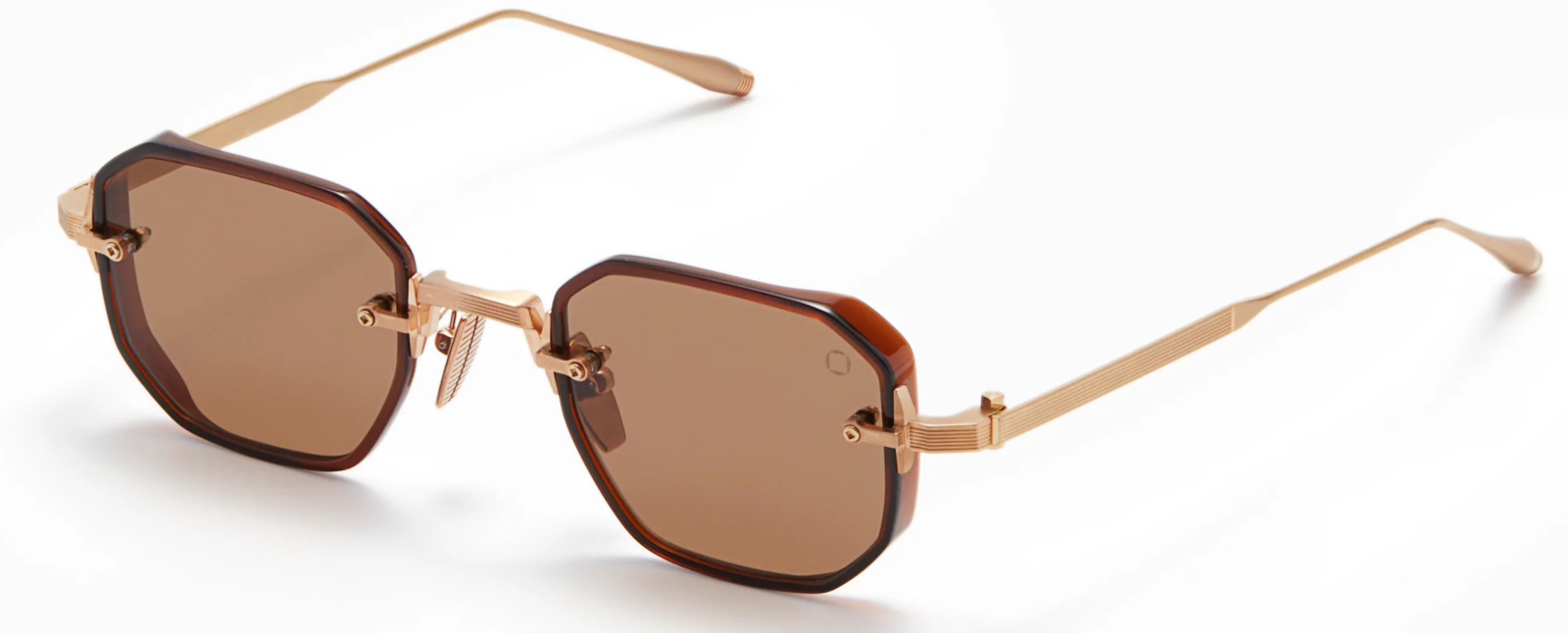 Pre-owned Akoni Sunglasses Juno-two Aks-307b-47 Gold Brown Unisex