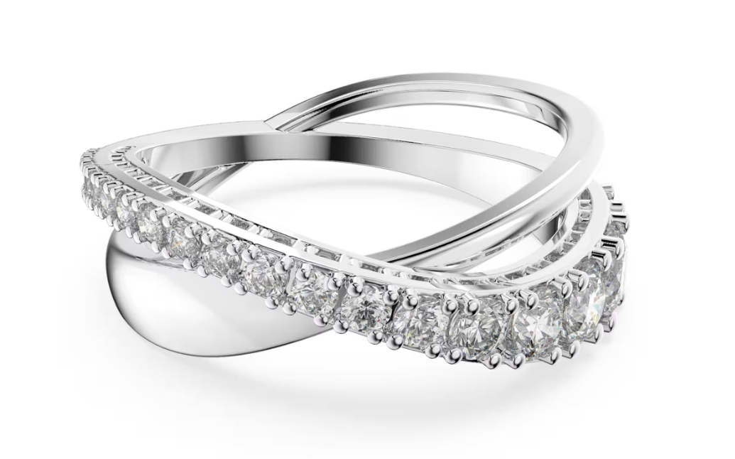 Swarovski - Hyperbola ring - Round cut, White, Rhodium Swarovski - Hyperbola ring - Round cut, White, Rhodium
