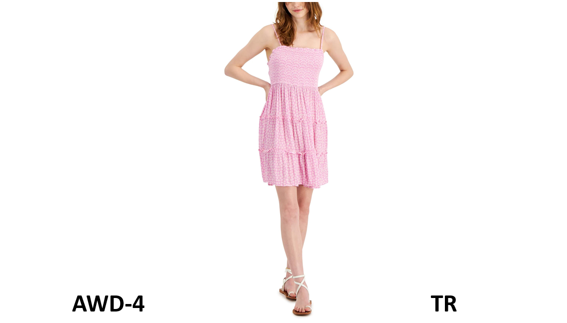 Hippie Rose Women's Smocked Short Mini Dress, Orchid Floral, Size Small