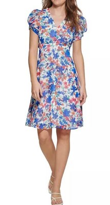 

Женское платье с пышными рукавами Calvin Klein, Atlantis Multi,  лет