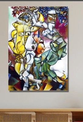 Marc CHAGALL Adam and Eve 1912 Ready To Hang Canvas,Canvas Print Art,Adam and Ev