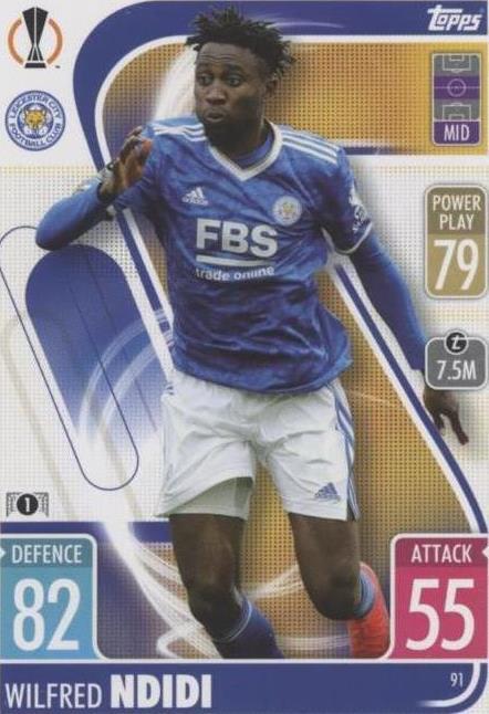 2021-22 Topps Match Attax UCL Wilfred Ndidi #91