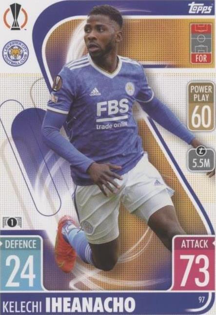 2021-22 Topps Match Attax UCL Kelechi Iheanacho #97
