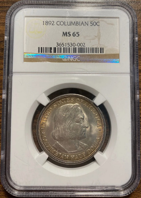 :1892 50C Columbian Exposition Commemorative Half Dollar NGC MS65 Blast