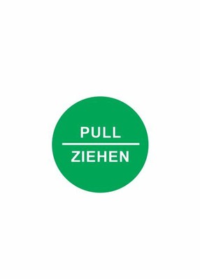 Aufkleber Türaufkleber Hinweisschild Piktogramm '' ZIEHEN - PULL '' 2er Set