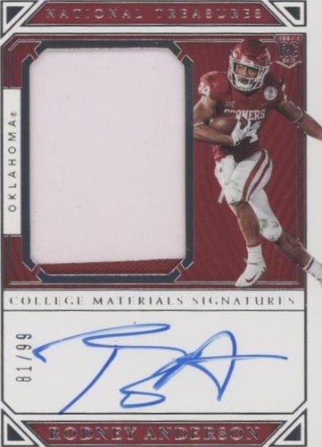 2019 Panini National Treasures Collegiate Rodney Anderson #109