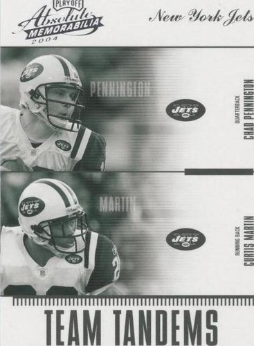 2004 Playoff Absolute Memorabilia Chad Pennington Curtis Martin #TAN-18
