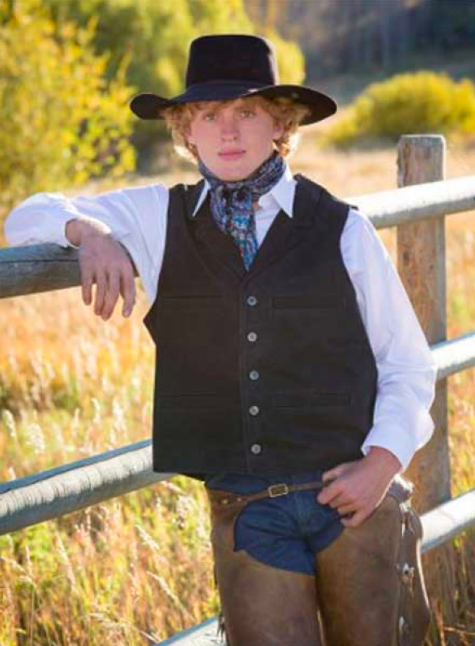 Wyoming Traders Mens Buffalo Leather Snap Up Western Cowboy Ranch Wear Vest 