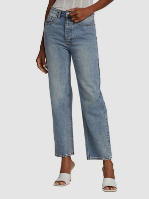 $240 KSUBI Women's Blue Brooklyn Mid-Rise Straight-Leg Jeans Pants Size 28