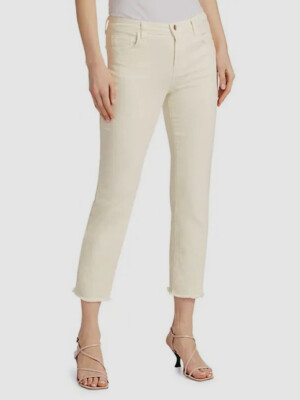 $255 L'AGENCE Women's White Sada Ankle Slim Jeans Pants Size 24