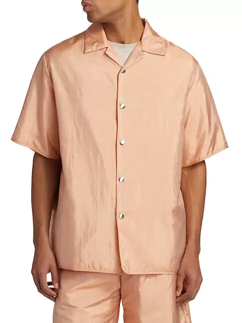 JIL SANDER コットンシャツ made in Italy Jil Sander Striped Cotton Button-Front Short-Sleeve Shirt