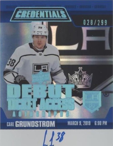 2019-20 Upper Deck Credentials - Carl Grundstrom #RTAA-GR