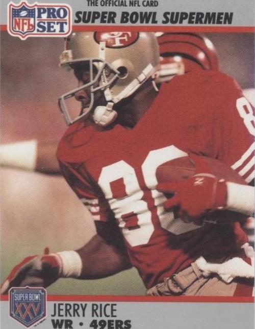 Juego profesional Super Bowl XXV aniversario de plata Jerry Rice #48 1990