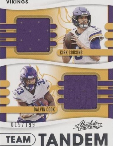 2020 Panini Absolute Dalvin Cook Kirk Cousins #18