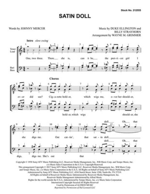Satin Doll Barbershop Harmony Society TTBB a cappella Billy Stray