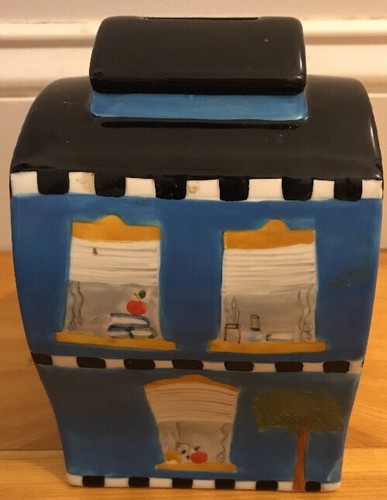 Schoolhouse Decorative Coin Piggy Bank Money Savings 6”