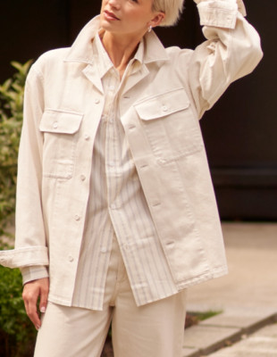 Uniqlo U Christophe Lemaire Women Oversized Denim Shirt Jacket Natural XS S NWT