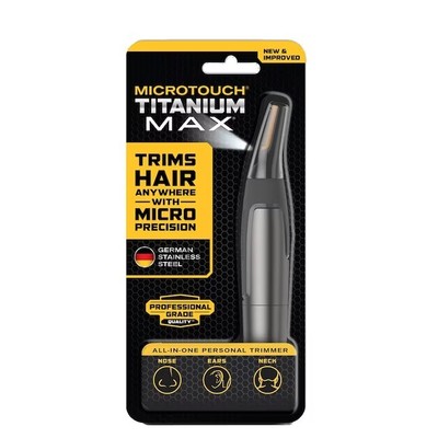 Lighted MicroTouch Titanium MAX Professional Grade All-In-One Personal Trimmer