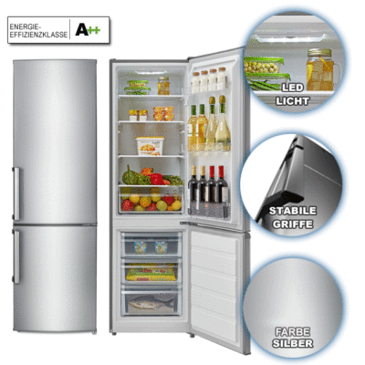 Kühlschrank Kühl-Gefrierkombination A++ Comfee KGK 180 A++ Silber 1,80 cm