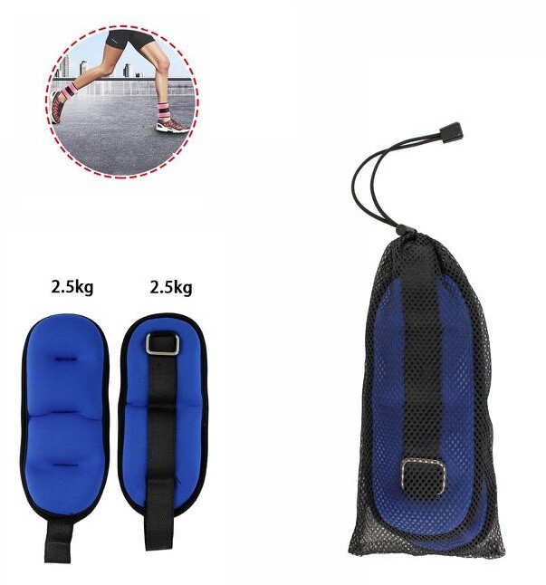 Coppia Pesi Caviglie Polsi Cavigliera Sport Arti Marziali Allenamento 5kg