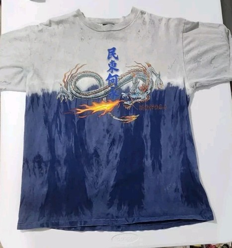 G-DRAGON ジヨンT-SHIRT TIE-DYE BLUE VER. Vtg Global Generation GG Dragon Na Pali Tie Dye Blue T Shirt