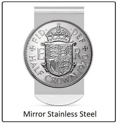 HALF CROWN Money Clip - vintage coin - uk britain england queen elizabeth