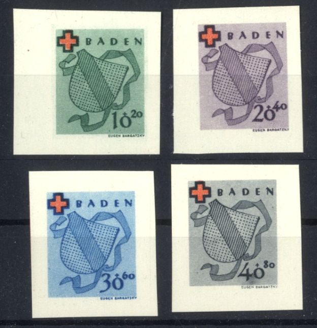 FranzÃ¶Sische Zone, Baden Nr. 42-45 B Postfrisch Aus Block 3 [62059