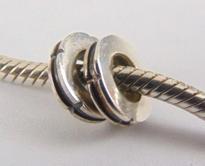 2 x Lovelinks Sterling Silver Spacer charms by Aagaard - slotted down the middle