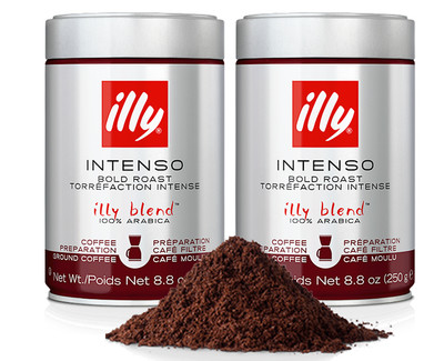 2 pack ILLY  INTENSO Bold Roasted GROUND Coffee 100% Arabica 250g Made in Italy