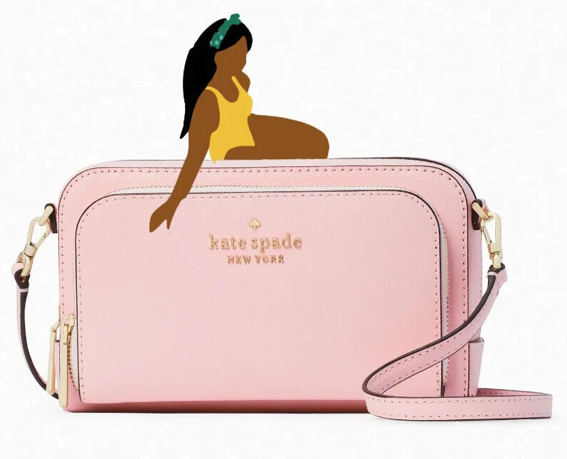NWB Kate Spade Staci Dual Zip Around Crossbody Pink Leather NWB Kate Spade Staci Dual Zip Around Crossbody Pink Leather