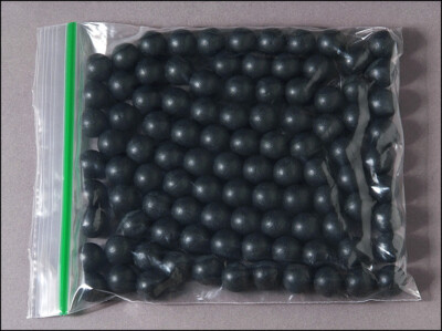 100 Ultra Premium .68 cal Reusable  BLACK Rubber Training paintless balls