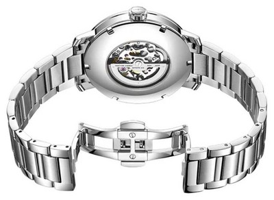 Pre-owned Rotary Skeleton Automatic (42mm) Green Dial / Stainless Steel Bracelet