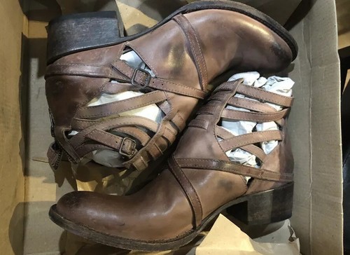 Pre-owned Freebird By Steven Distressed Stair Ankle Boot Rust Sz 11 Rare
