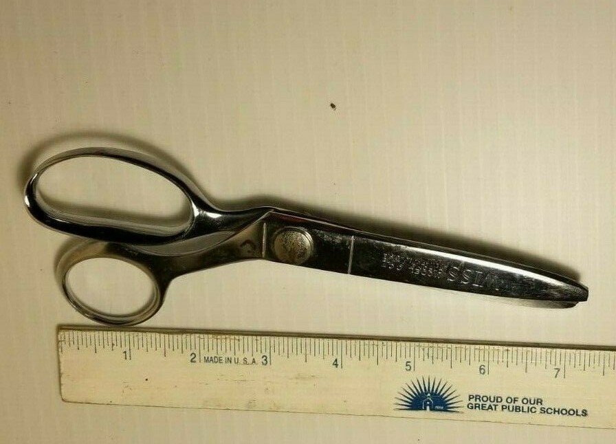 Vintage Wiss CC7 Chrome Plated Pinking Shears scissors +/- 7