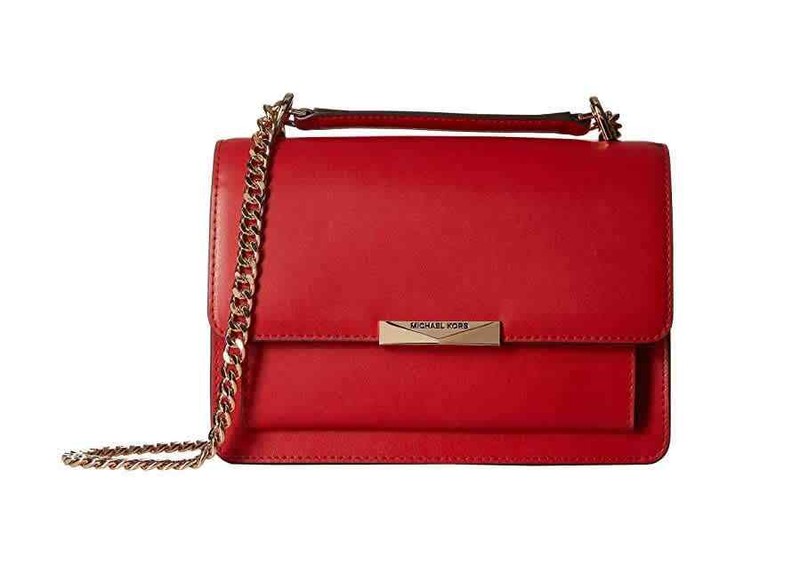 Michael Kors Ladies Jade Leather Crossbody Bag In Red 30S9GJ4L9L 683