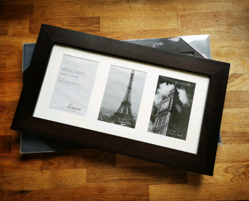 Linea 3 Aperture Dark Oak Multi Photo Frame 4x6 inch (House of Fraser