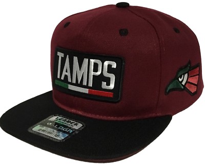 TAMAULIPAS MEXICO BASEBALL HAT MARRON BLACK LOGO FEDERAL 2 LOGOS SNAP BACK E/M
