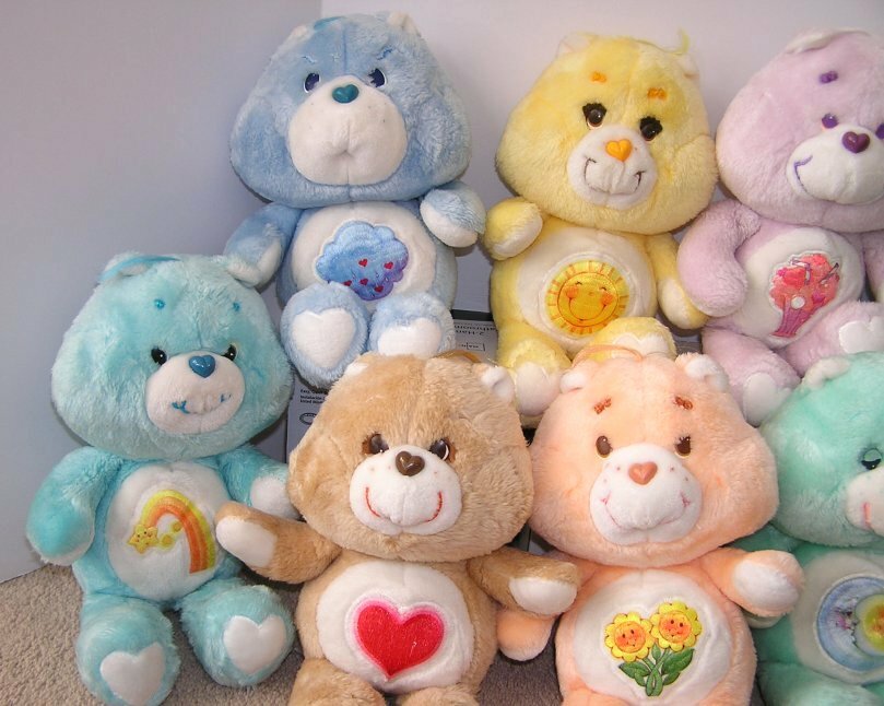 10 Vintage Kenner Care Bears Stuffed Animal Plush Toy Lot w/ Grumpy & Share Bear