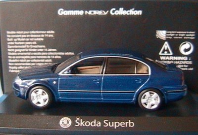 SKODA SUPERB 2004 TDI BLEU FONCE NOREV 840612 1/43 1:43 BERLINE SALOON