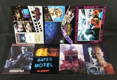 Universal Studios Theme Park Postcard Lot Terminator 3D ET Bates Hollywood Tower